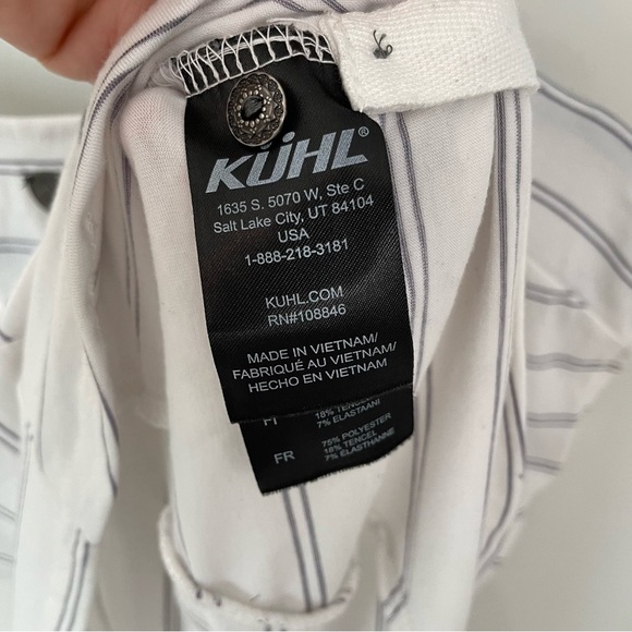 Kuhl Laurel Short Sleeve Mélange Stripe Hiking Shirt Size S White Stripe. L11 - Picture 2 of 6
